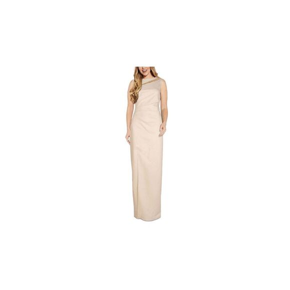 ADRIANNA PAPELL Dresses & Skirts - ADRIANNA PAPELL Womens White  Sleeveless Full-Length Formal Gown Dress 0